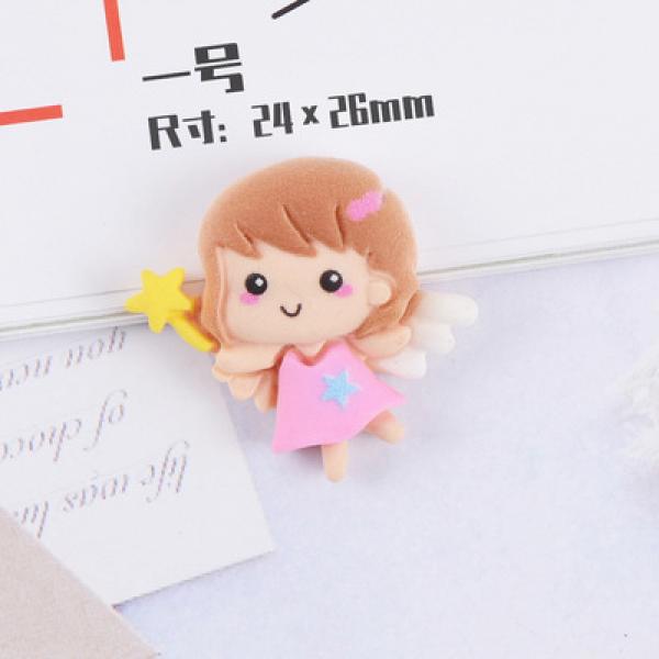 10pcs Mixed Resin Angel Slime Charms for DIY Crafts